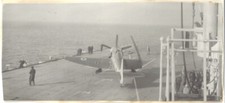 HMS Eagle 1953. Supermarine Seafire. RP. 150x70mm. Cut From Album. RB2