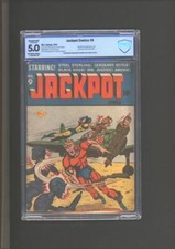 Jackpot Comics #9 CBCS 5.0 Conserved Bondage War Cover. Last Issue 1943