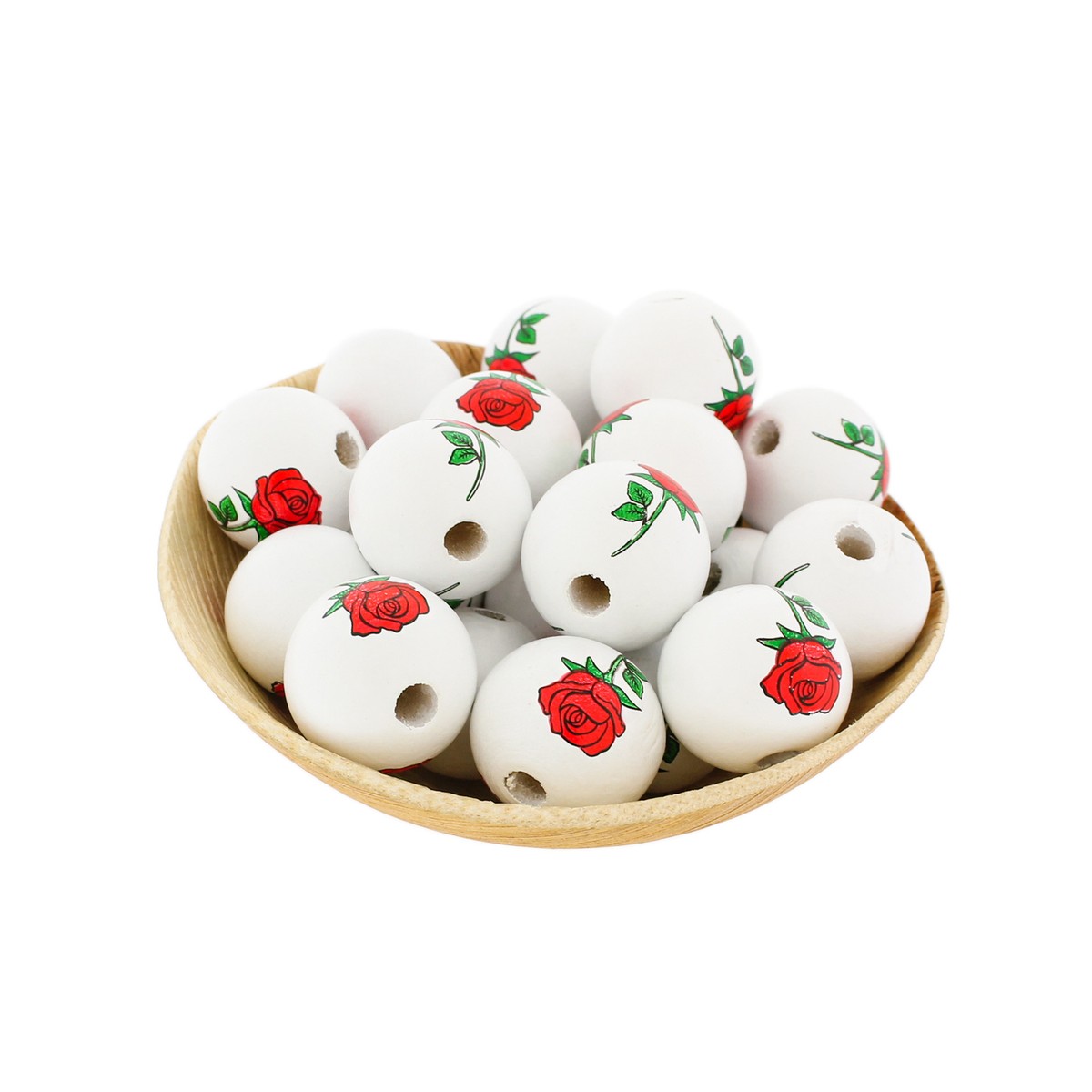 Spacer Wooden Beads 20mm - Red Rose - 10 Beads - BD340 | eBay
