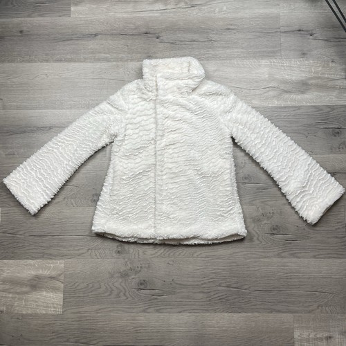 Patagonia Pelage Jacket Womens XS Faux Fur Cream Beige Full Zip Snap Cozy Style