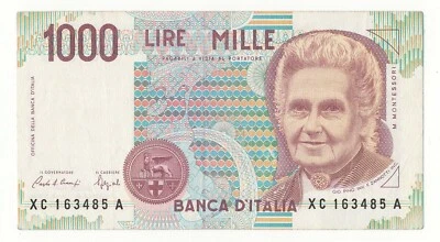 1000 LIRE MONTESSORI SERIE SOSTITUTIVA XC A DECR 1993 R2 - Bild 1 von 2