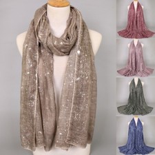 Women's Viscose Scarf Shawls Muslim Head Hijab Scarves Shimmer Glitter Wholesale