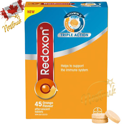 Redoxon Triple Action Vitamin C D Zinc | Immune Support | 45 Tablets | 1 Pack