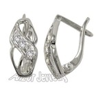14k White Gold European Style Diamond Earrings 14k White Gold GSI2 #E966 — photo 3