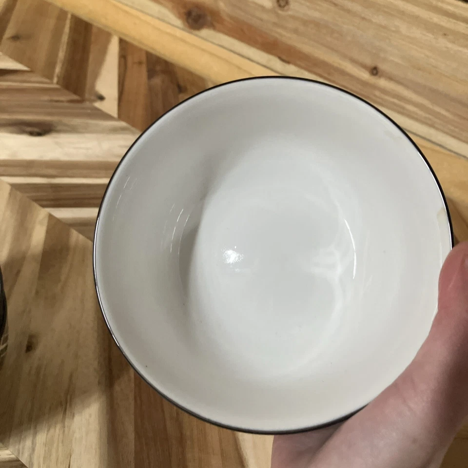 Dover & York Black White Geometric Ceramic Cereal Soup Bowls Set Of 3 - Image 2 of 4