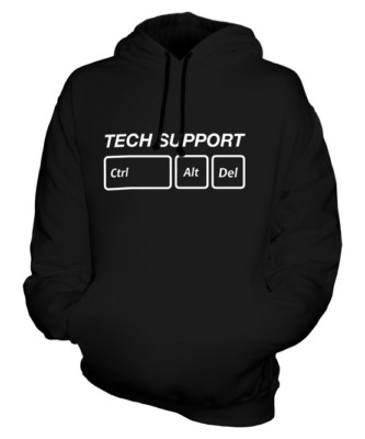 TECH SUPPORT STRG ALT DEL UNISEX HOODIE TOP GESCHENK GEEK COMPUTER