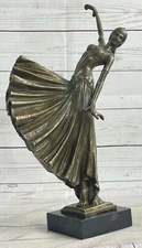 Art Deco Handmade Bronze Sculpture Statue Figurine Chiparus Flapper Dancer Deal