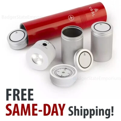 VSSL First Aid Stash Kit Aluminum +Storage Tins Flashlight Compass LED SOS Light