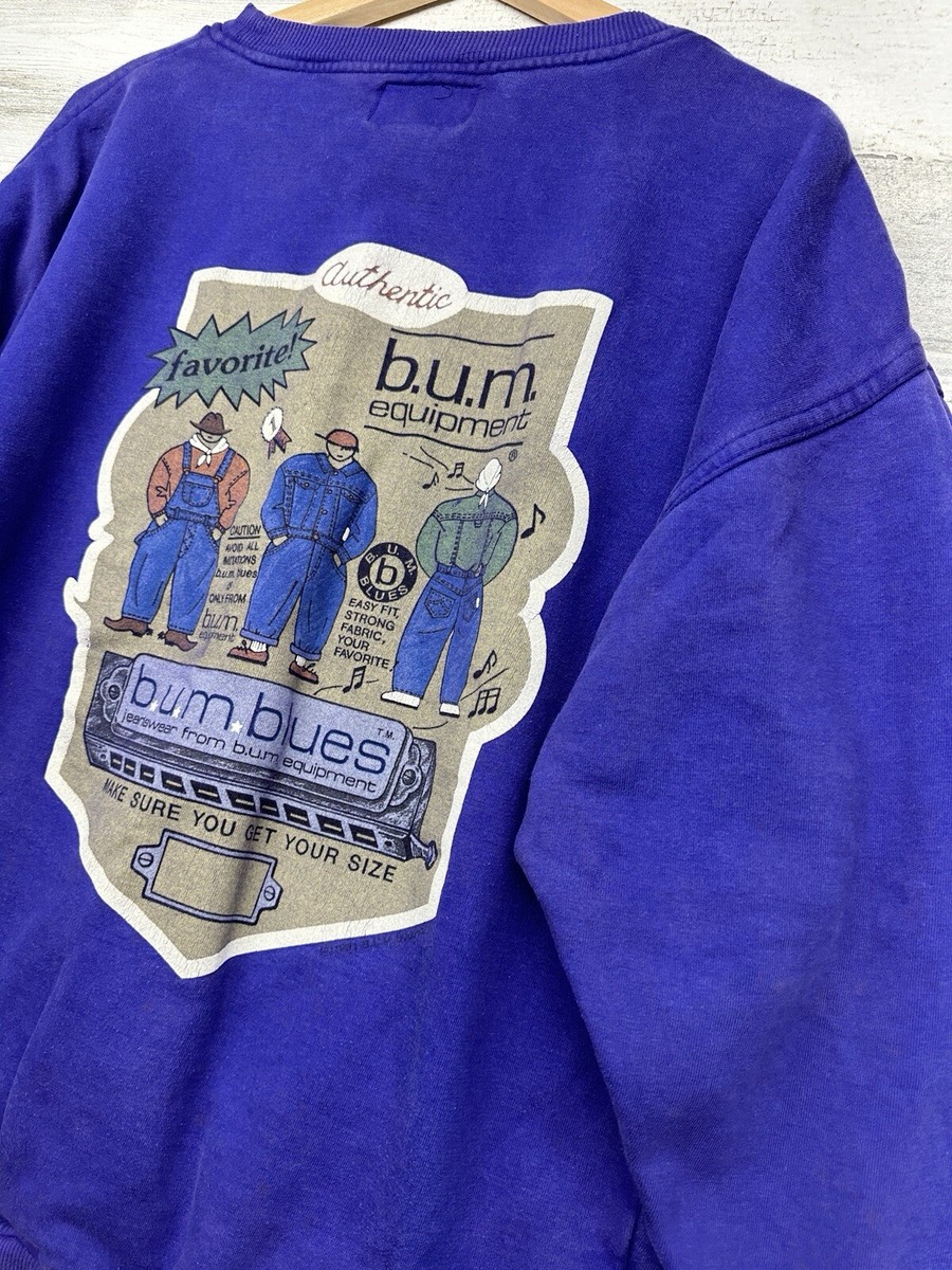 Vintage B.U.M. Equipment Sweatshirt Adult Medium Purple Vintage B.U.M. Equipment Sweatshirt Adult Medium Purple