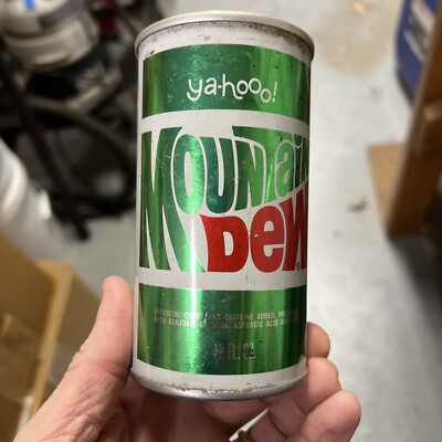 Vintage Ya-Hoo! Mountain Dew Vintage Steel Soda Pop Can Wide Seam