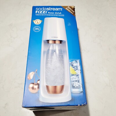SodaStream Fizzi Rose Gold Special Edition Cordless Soda Maker Starter Pack NOB