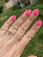 New 1077. Bliss By Damiani 18k White Gold Diamond 0.05ct And Ruby Ring Sz 6.25