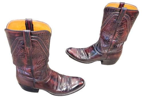 Lucchese 2000 Leather Western Cowgirl Boots Brown Tan Woman's Size