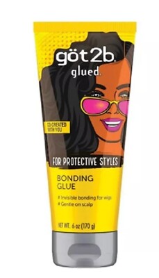 Got2b Glued Bonding Glue, For Protective styles, Gentle on Scalp, Wig Glue 6 oz