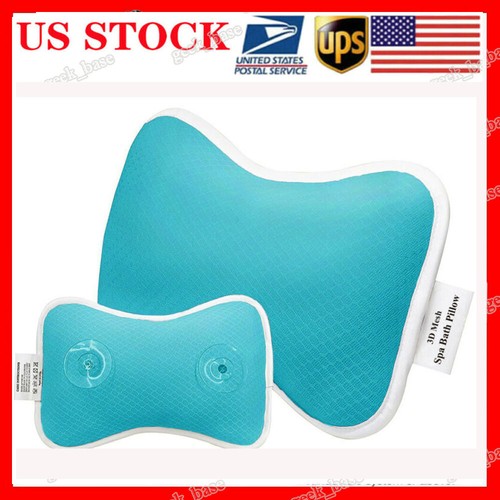 US Non-Slip Cushioned Bath Tub Spa Pillow W/ Suction Cups Great Relaxing Bathtub
