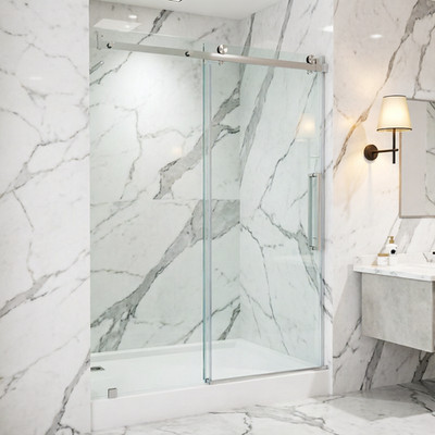 HOROW 56-60 Inch Wx72 Inch H Shower Door 5/16'' (8mm) SGCC Clear Tempered Glass