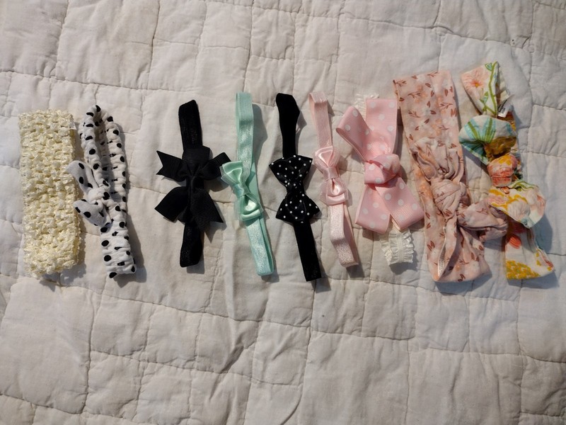 9 Piece Lot Of Baby Girls Headbands Hair Bows Assorted styles