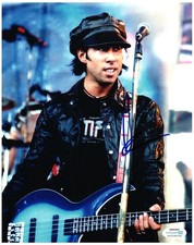 Hoobastank Josh Moreau Signed Autographed 8x10 Leather & Bass Guitar Photo