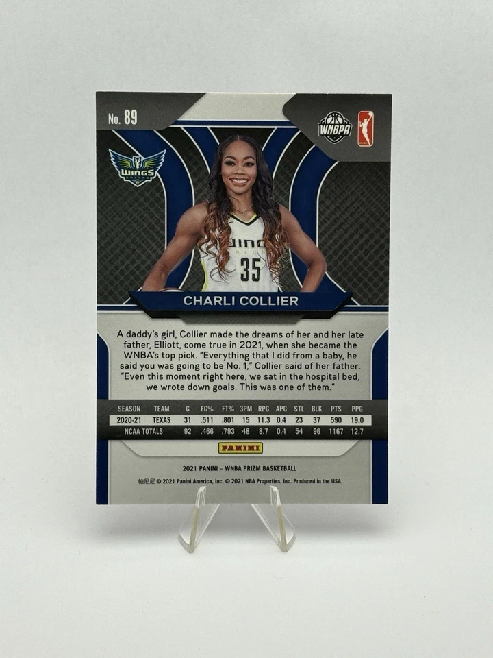 2021 Panini Prizm WNBA Charli Collier RC #89 Dallas Wings - Image 2 of 2