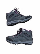 Merrell Big Kid Size 3.5 Youth Moab 3 Mid Waterproof Hiking Boots Sneakers Gray