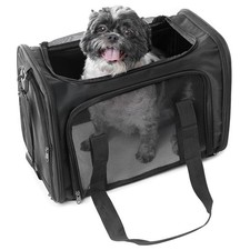 17.5" Pet Travel Carrier Bag - Collapsible Cat  Dog Carrier - Breathable, Du...