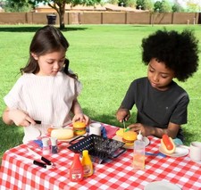 Joyfy 27 pcs kids BBQ Grill  Kitchen Pretend Play food set
