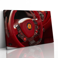 Ferrari Steering Wheel Canvas Framed Print Picture Wall Art