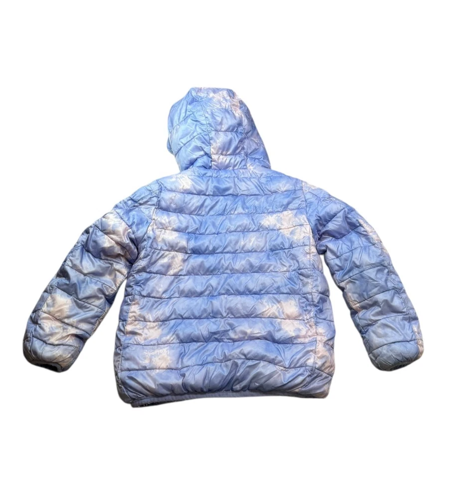 Chaqueta reversible Lands End para niñas talla pequeña 6-7 abrigo acolchado Primaloft púrpura Foto 4 de 4