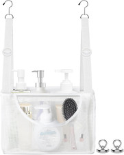 PVC Mesh Hanging Shower Caddy Organizer with 2Pc Magnetic Hooks, Portable Adjust