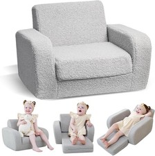 3-in-1 Toddler Couch Fold Out Kids Sofa Bed 1-3 Years