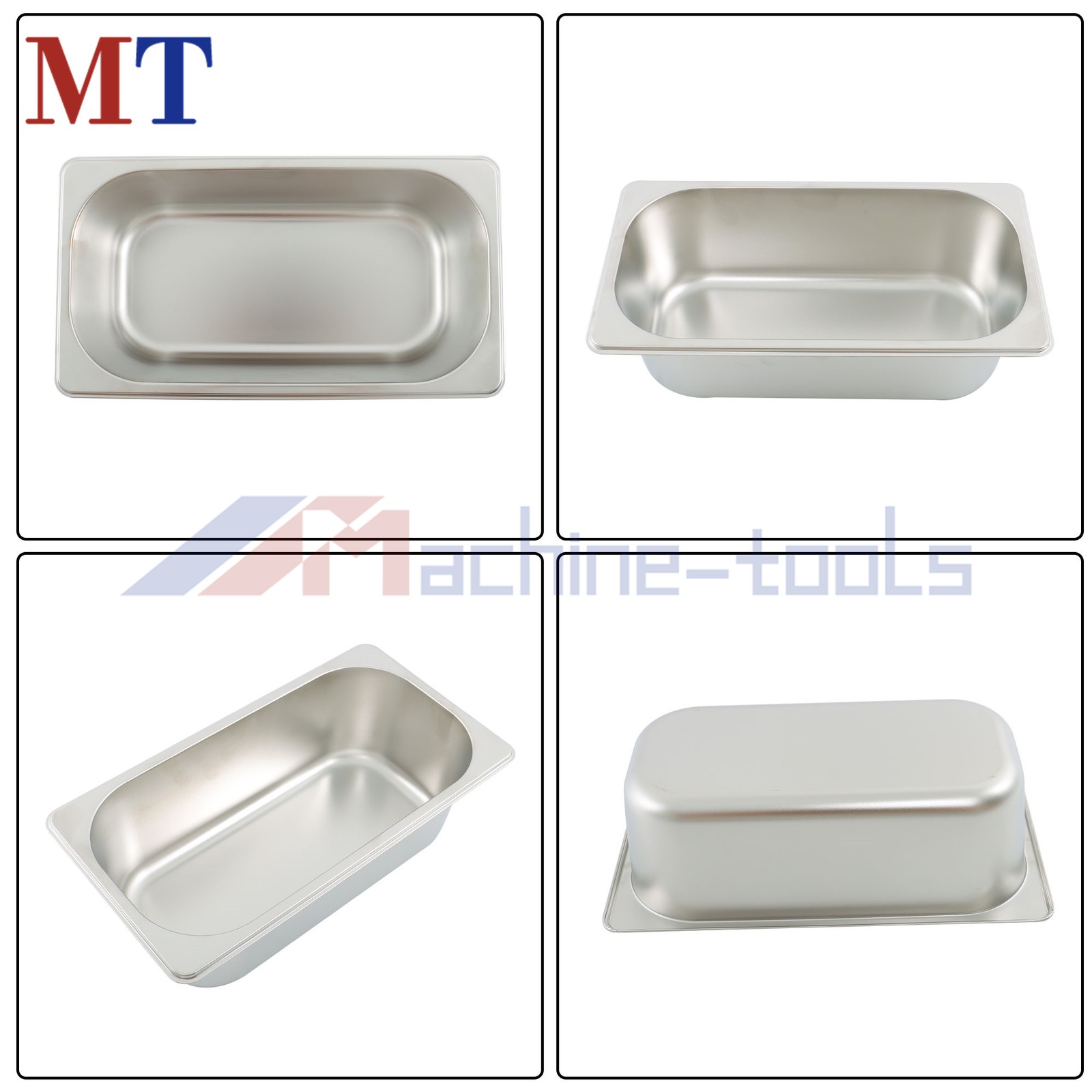 2 Commercial 1/3 Hotel Pans & Lids, 3.6 Inch Deep, Stainless Steel Food Pans