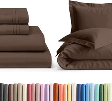 Luxury 6-Piece Brown Queen Bed Sheet Set - Ultra Soft Wrinkle Free