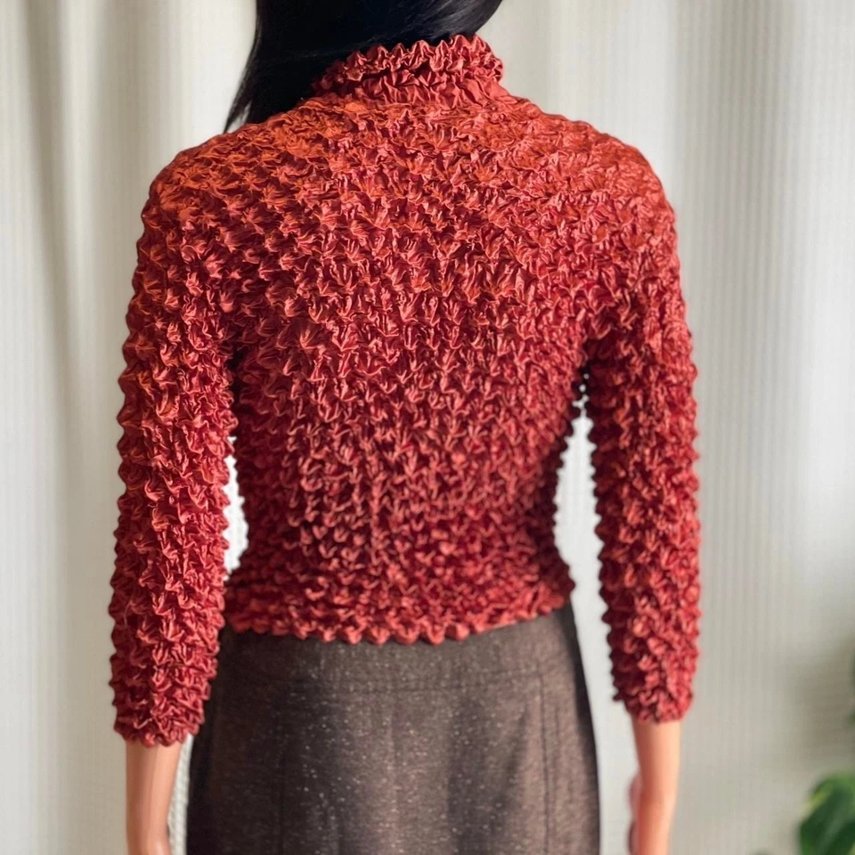 Cárdigan vintage Y2K Magic Scarf Co palomitas de maíz con botones naranja óxido talla única Foto 4 de 4