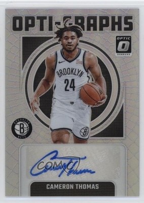 2024 Panini Donruss Optic Opti-Graphs Holo Prizm 38/49 Cameron Thomas Auto z1v
