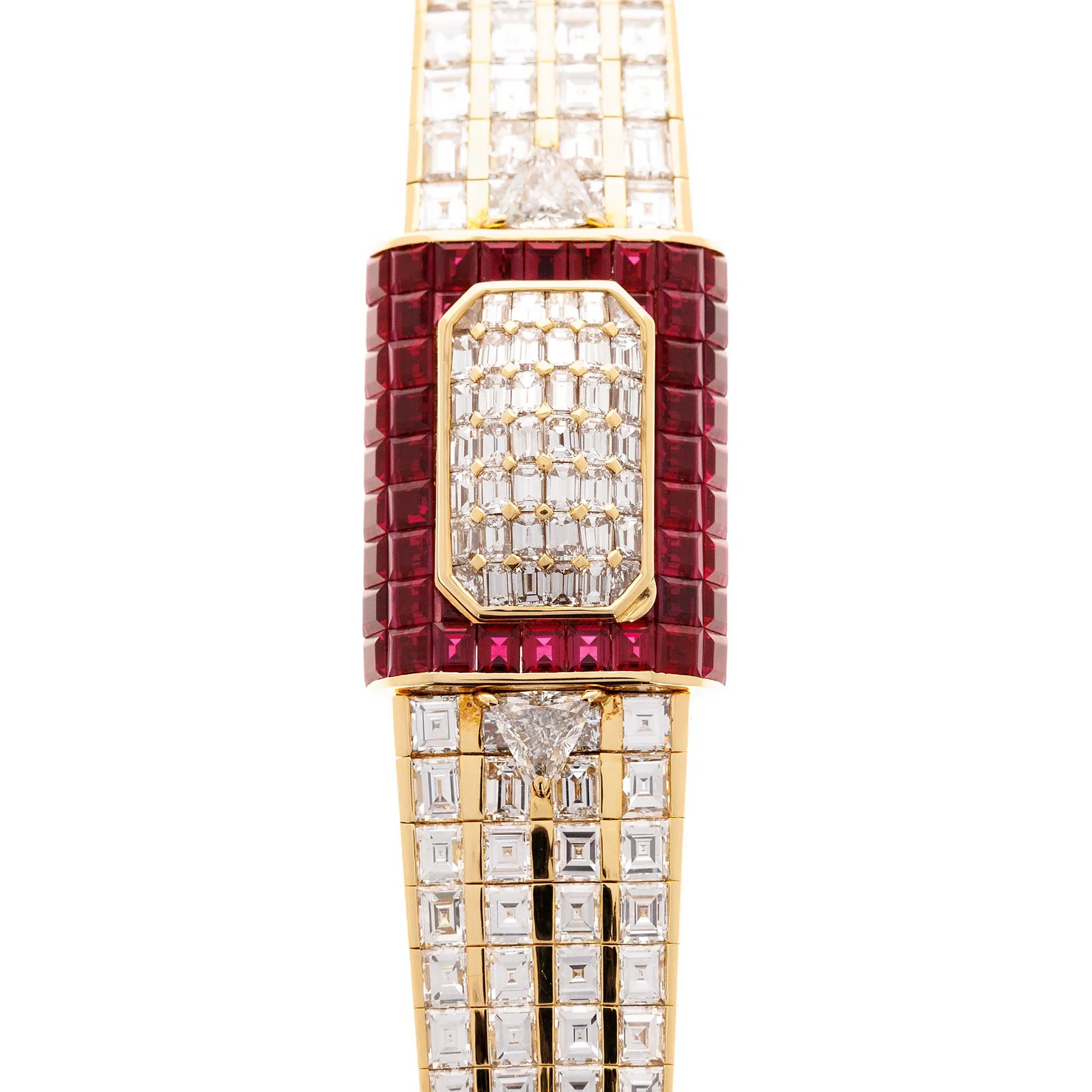 Piaget — Piaget Yellow Gold Baguette Diamond & Ruby Cover Watch