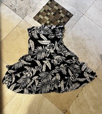 Zenoble Black & White XXL Tropical Floral Ruffle dress Chiffon Elastic M