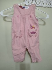 Vintage Disney Girls 0-3 Month Winnie The Pooh Pink Overalls