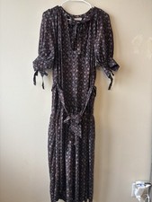 ULLA JOHNSON Selena Belted Printed Cotton-blend Coverup Dress Multi Color