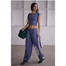 NWT FP Movement Hot Shot Logo Crossover 2 Piece Set Blue Indigo Size Large