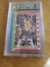 1987-88 Fleer - Stickers Magic Johnson #1 Los Angeles Lakers HOF NM MT Beckett 8