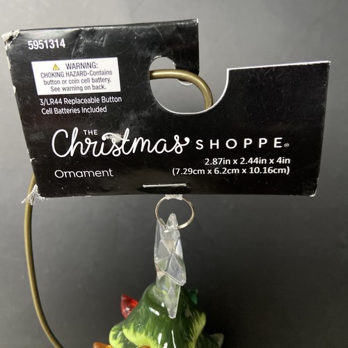 The Xmas Shoppe Mini, Green Ceramic Tree With Colored Lights, Light Up Ornament - Afbeelding 4 van 11