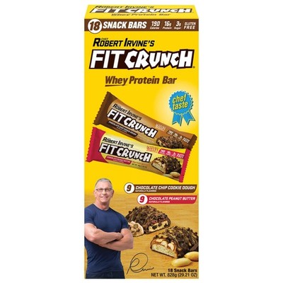 Chef Robert Irvine's FITCRUNCH High Protein Bars Variety, 1.62 Ounce (18 Count)