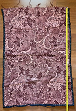 Vintage Wool Lap Throw Floral Scroll Pattern Heavy Woven 42" x 30" Camp Style