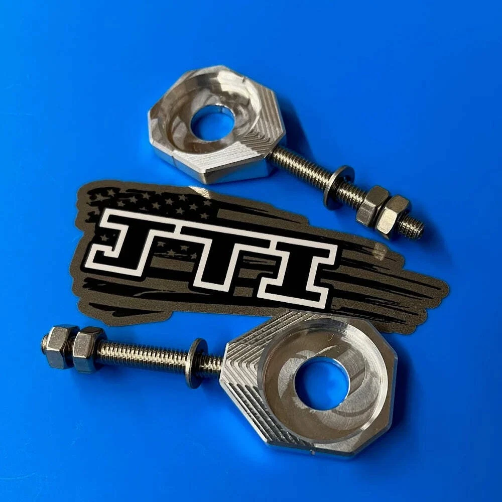 JTI Billet Rear Chain Adjusters Tensioners - Suzuki DRZ110 DRZ  Made in USA!