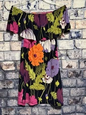 Trina Turk Off-The-Shoulder Dress Floral Print Knee Length XS