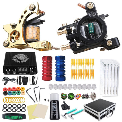 Complete Tattoo Kit for Beginners 2 Pro Tattoo Machine Tattoo Power Supply Kit T
