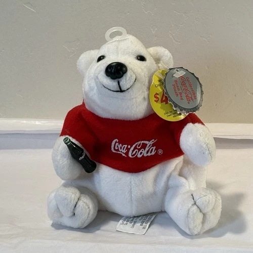 Vintage Original Collectible 1997 Coca-Cola Polar Bear Bean Bag Plush