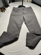 Wrangler Gray Cotton Stretch Casual Pants Straight Fit Flat Front Men s