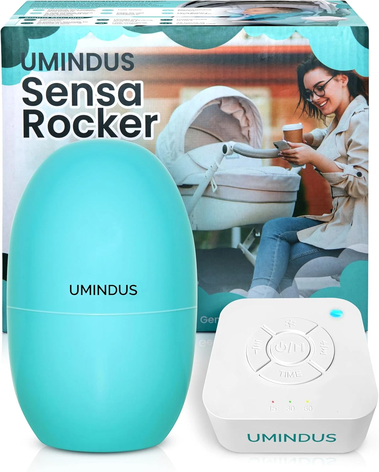 Sensarocker 2-in-1 Baby Stroller Rocker & Sound Machine with Night Light