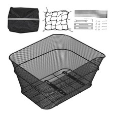 Uimoso Wire Mesh Rear Bike Basket with Waterproof Cover and Cargo Net